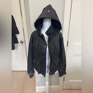 Women's Charcoal Hooded Utility Jacket